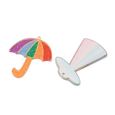 20Pcs 10 Styles Rainbow Theme Acrylic Pendants MACR-FS0002-11-1