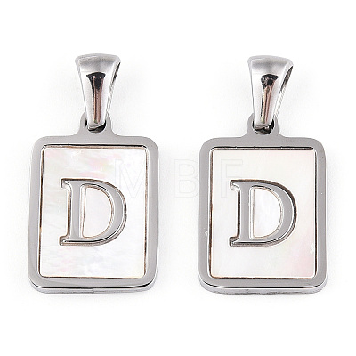 304 Stainless Steel Pave Shell Pendants STAS-G327-01P-D-1