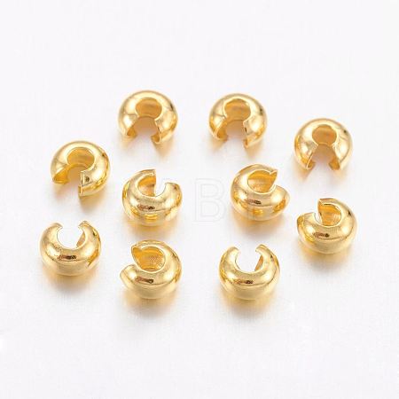 Brass Crimp Beads Covers KK-H289-NFG-NF-1