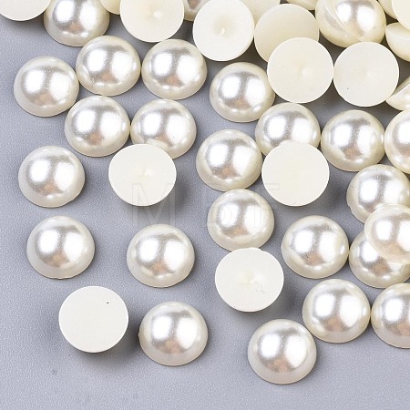 ABS Plastic Imitation Pearl Cabochons SACR-S738-10mm-Z24-1