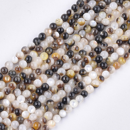 Black Lip Shell Beads Strands X-SHEL-S274-92B-1