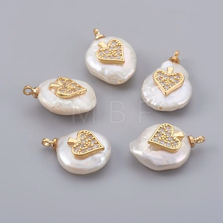 Natural Cultured Freshwater Pearl Pendants PEAR-F008-15G-1