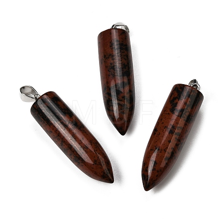 Natural Mahogany Obsidian Pointed Pendants G-F820-12P-1