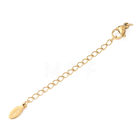 304 Stainless Steel Chain Extender with Oval Charms Ion Plating(IP) X-STAS-G383-07G-1