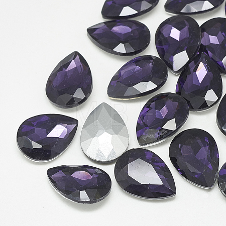 Pointed Back Glass Rhinestone Cabochons RGLA-T081-13x18mm-16-1