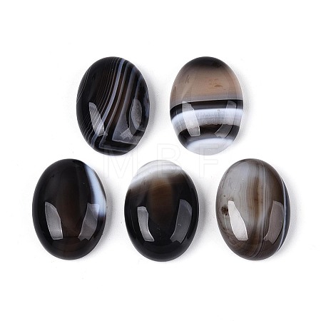 Natural Banded Agate(Dyed & Heated) Cabochons G-N361-05A-01-1
