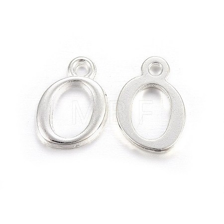 Silver Color Plated Alloy Letter Pendants PALLOY-J718-01S-O-1