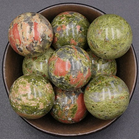 Natural Unakite Crystal Ball PW-WG13838-03-1