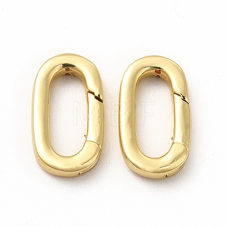 Rack Plating Brass Spring Gate Rings X-KK-H436-13A-G-1