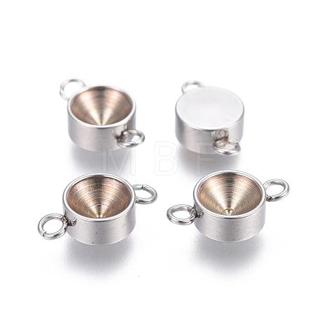 Tarnish Resistant 201 Stainless Steel Connector Rhinestone Settings STAS-P223-18P-4mm-1