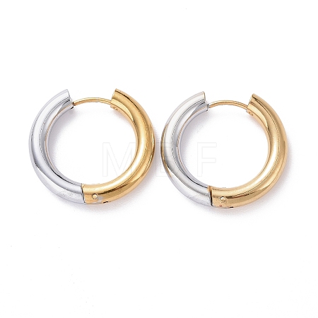 Two Tone 304 Stainless Steel Hinged Hoop Earrings for Women X-EJEW-A073-01D-1