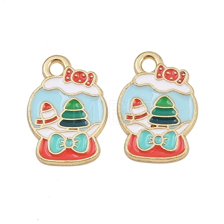 Christmas Themes Alloy Enamel Pendants ENAM-Z023-01G-09-1