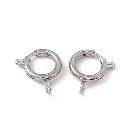 Non-Tarnish 201 Stainless Steel Spring Ring Clasps STAS-J401-LD022-12-1