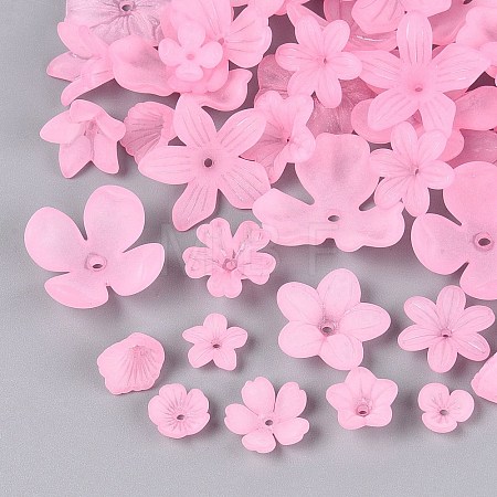 Frosted Acrylic Bead Caps KY-Q004-08H-1