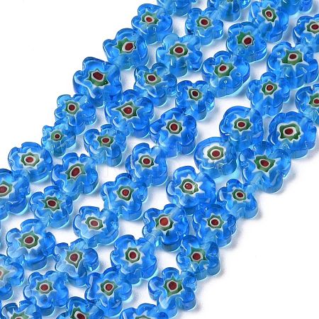 Handmade Millefiori Glass Bead Strands LAMP-J035-10mm-53-1