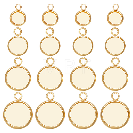 80Pcs 4 Styles 304 Stainless Steel Pendant Cabochon Settings STAS-BBC0002-33-1