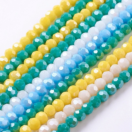 Electroplate Glass Beads Strands EGLA-R018-4mm-M-1