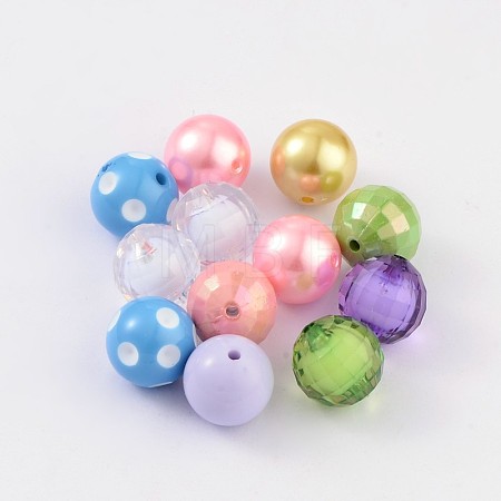 Round Chunky Acrylic Bubblegum Ball Beads OACR-X0005-1