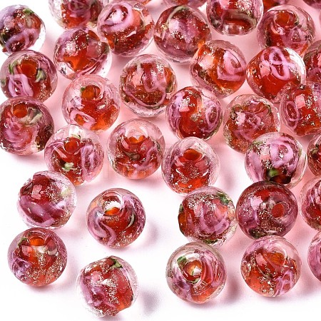 Handmade Gold Sand Lampwork Beads LAMP-S194-001F-1