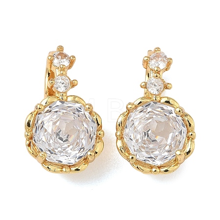 Brass Micro Pave Cubic Zirconia Fold Over Clasps KK-H526-14G-08-1
