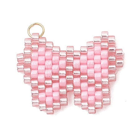 Glass Seed Beaded Pendants PALLOY-MZ01296-02-1