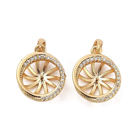 Brass Micro Pave Cubic Zirconia Round Peg Bails KK-NH0009-08G-1