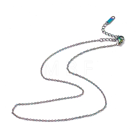 Ion Plating(IP) 304 Stainless Steel Cable Chain Necklace for Men Women NJEW-K245-025B-1