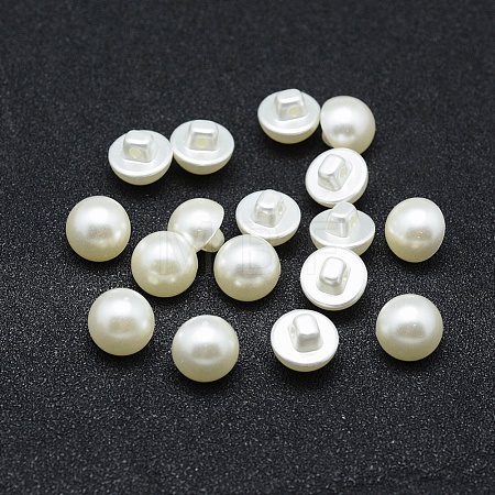 ABS Plastic Imitation Pearl Shank Buttons OACR-A009-12A-1