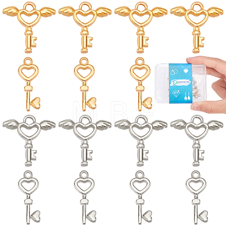 16Pcs 4 Style 304 Stainless Steel Pendants STAS-DC0008-33-1