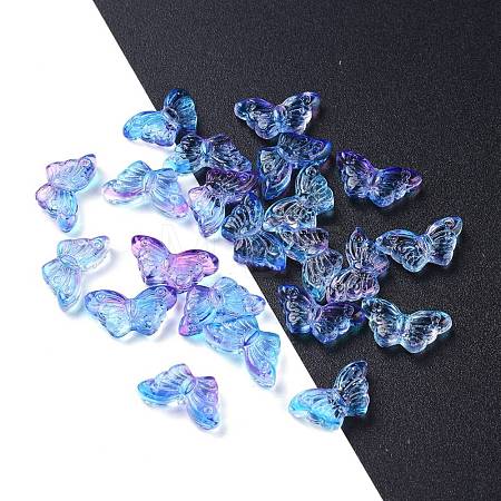 Electroplate Transparent Glass Beads X-EGLA-L027-E-C01-1