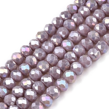 Electroplate Glass Beads Strands EGLA-A044-P4mm-B13-1