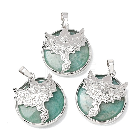 Natural Amazonite Pendants GG-CBA0251-10B-P-1