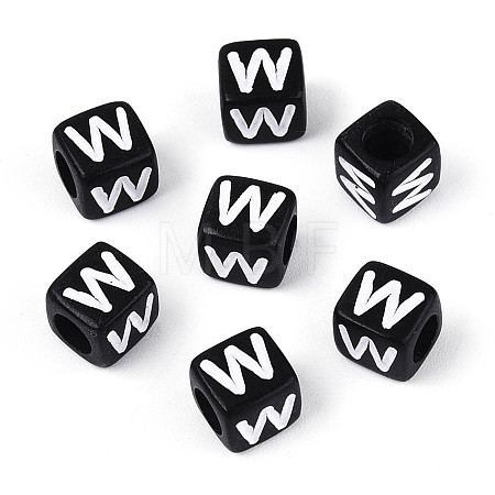 Initial Acrylic Horizontal Hole Beads OACR-ZX006-35W-1