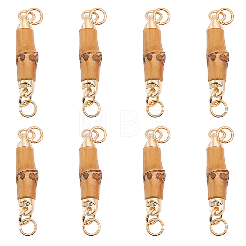 8Pcs Bamboo Connector Charms WOOD-CA0001-67-1