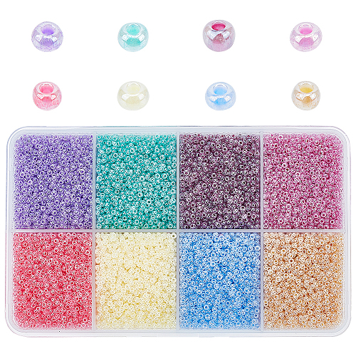  120g 5 Style 12/0 Imitation Jade Glass Seed Beads SEED-NB0001-87-1