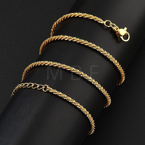 Brass Sterling Silver Chains Necklaces for Women NJEW-D302-25G-1