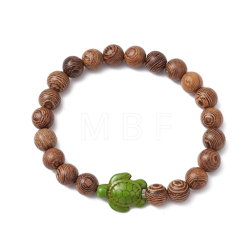 Wood Stretch Bracelets BJEW-JB11095-04-1