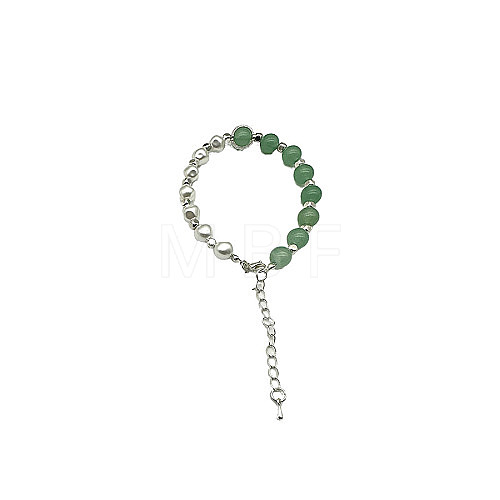 Natural Green Aventurine Round Beaded Bracelet NC1314-17-1