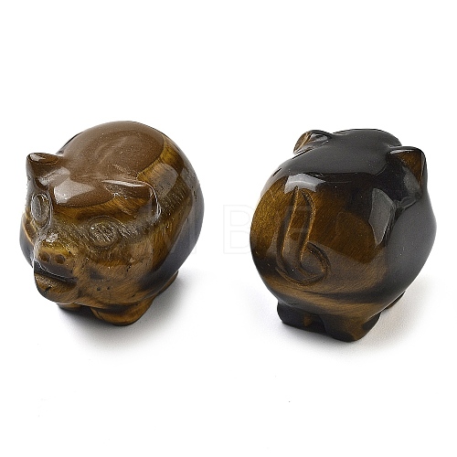 Natural Tiger Eye Carved Figurines DJEW-L023-C09-1