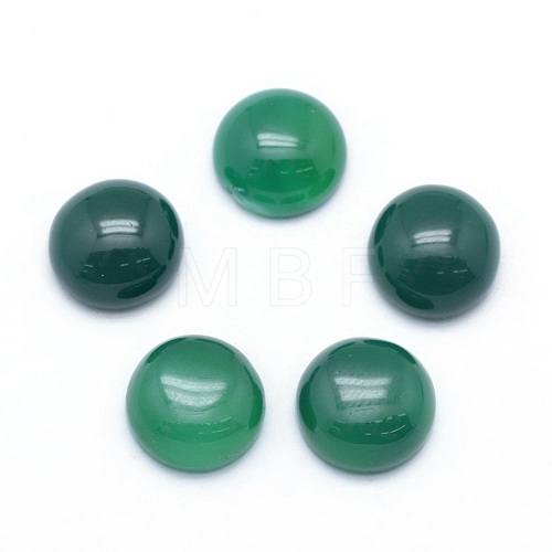 Natural Green Onyx Agate Cabochons G-P393-R43-10mm-1