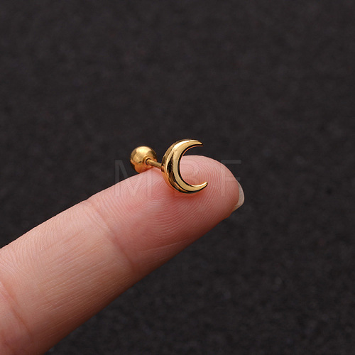 316L Surgical Stainless Steel Moon Cartilage Earrings WG9CD6D-09-1