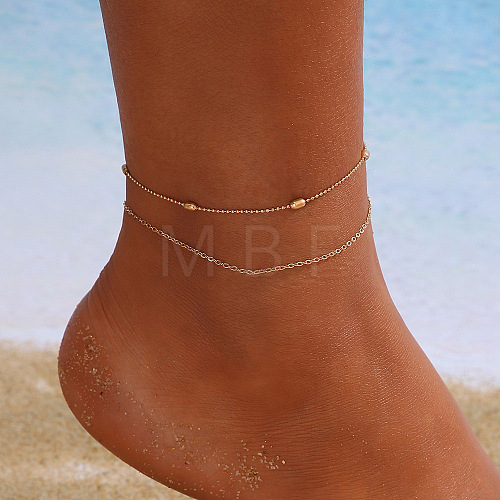 Alloy Double/Multi Layer Chain Anklets for Women WG9DD83-10-1