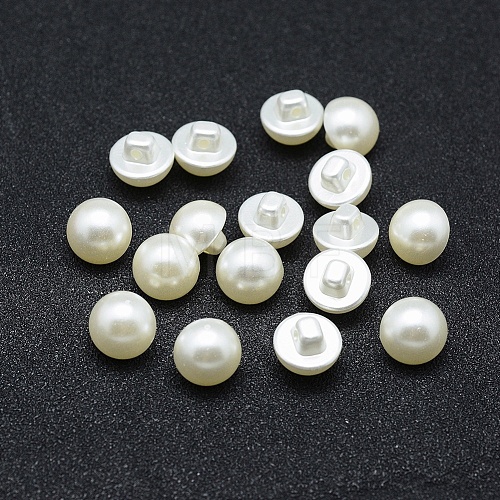ABS Plastic Imitation Pearl Shank Buttons OACR-A009-12A-1