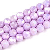 Anti-Tarnish Electroplate Glass Beads Strands X-EGLA-T021-6mm-15-02-1