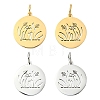2Pcs 2 Colors Stainless Steel Pendants STAS-YW0011-15-1