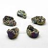 Electroplated Natural Druzy Agate Beads Strands G-N0259-01-2