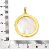 Rack Plating Carved Natural White Shell Pendants SH-CBA69D1-03G-02-3