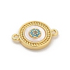 Brass Micro Pave Clear Cubic Zirconia Connector Charms KK-M303-04G-04-2