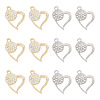 16Pcs 2 Colors Rack Plating Alloy Micro Pave Rhinestone Pendants FIND-TA0010-16-2