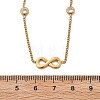 304 Stainless Steel Clear Cubic Zirconia Infinity Link Chain Necklaces for Women NJEW-C069-01G-5